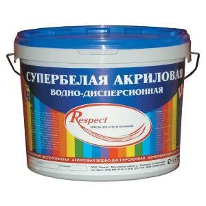 Краска Акриловая супербелая 40кг "Respect" 