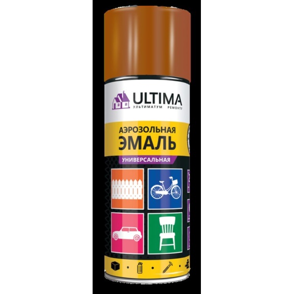 Краска аэрозольная универсальная Ultima, 520 мл, коричневый RAL 8028