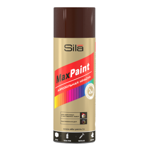 Краска аэрозольная, быстросохнущая SILA HOME MAX PAINT, коричневый RAL8028, 520 мл.