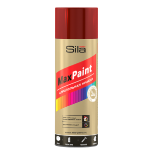 Краска аэрозольная, быстросохнущая SILA HOME MAX PAINT, винно-красный, 520 мл.