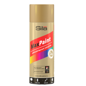 Краска аэрозольная, быстросохнущая SILA HOME MAX PAINT, золотой металлик, 520 мл