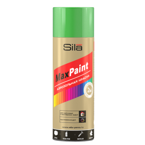 Краска аэрозольная, быстросохнущая SILA HOME MAX PAINT, лиственно-зеленый, 520 мл