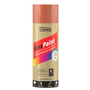 Краска аэрозольная, быстросохнущая SILA HOME MAX PAINT, медный металлик, 520 мл