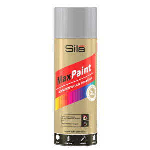Краска аэрозольная, быстросохнущая SILA HOME MAX PAINT, серый грунт, 520 мл