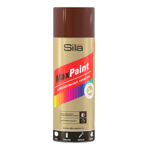 Краска аэрозольная, быстросохнущая SILA HOME MAX PAINT, шоколадно-коричневый, 520 мл.