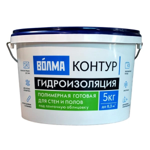 Купить Гидроизоляция акриловая Волма Контур голубая 5 кг